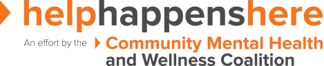 Help Happens Here Logo, An effort by the Community Mental Health and Wellness Coalition